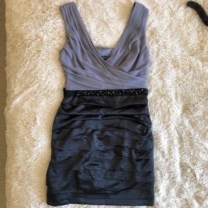 Express cocktail dress in grey tones